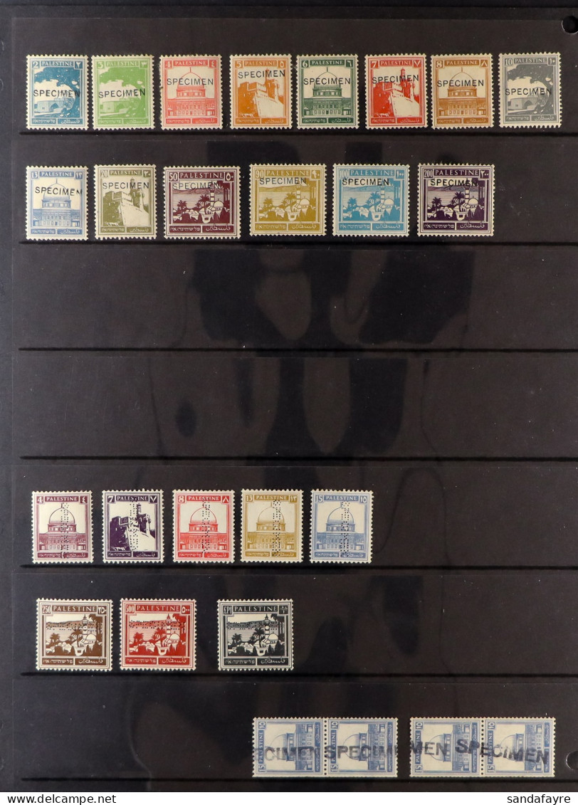 1927 - 1944 'SPECIMENS' COLLECTION. The Complete Mint Sets Of Pictorials Overprinted And Perfined 'SPECIMEN'?stamps As P - Palestina