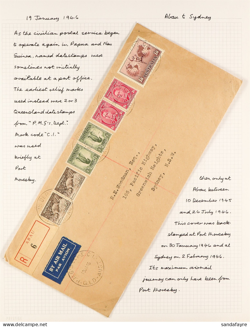1946 - 1953 AUSTRALIA STAMPS ON COVERS Collection Of Around 100 Items Chiefly Written-up On Pages With A Wide Range Of F - Papua-Neuguinea