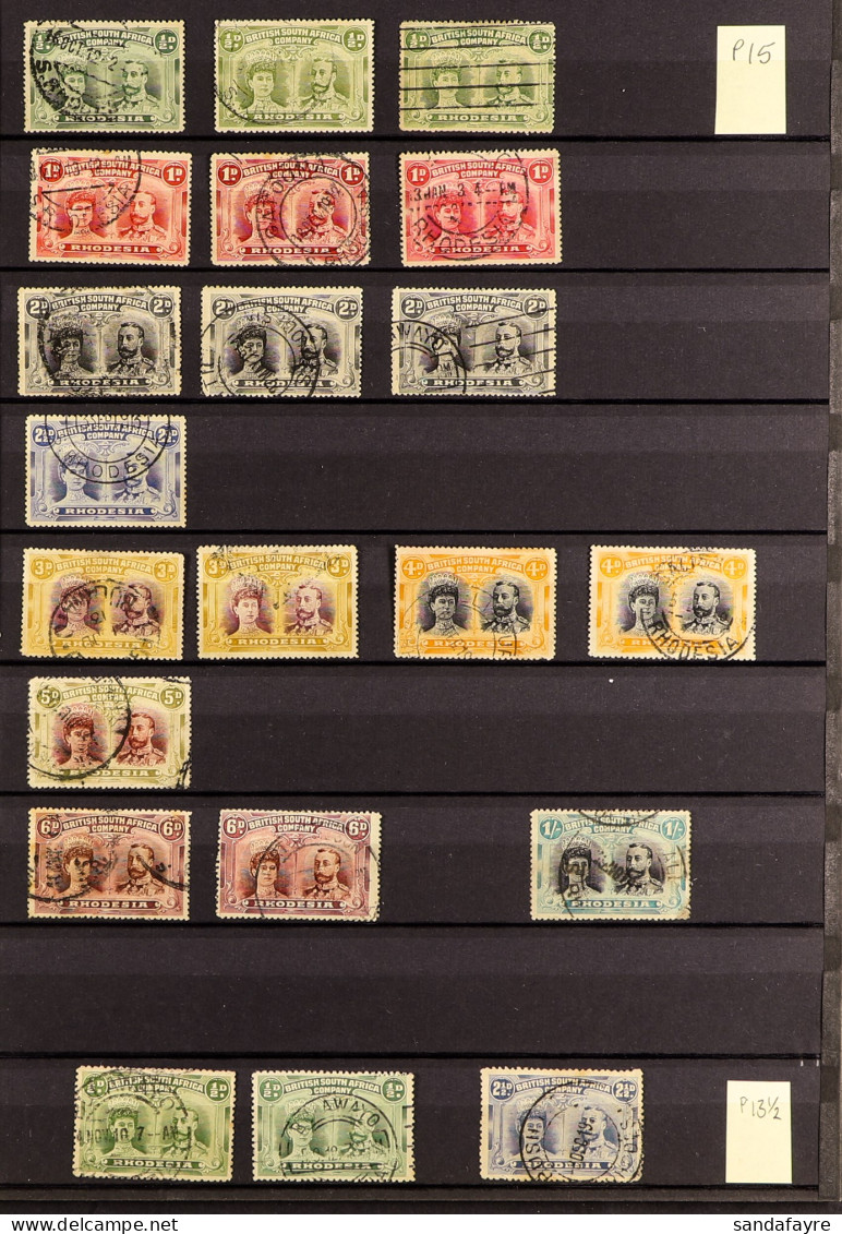 1910-13 DOUBLE HEADS COLLECTION Of Used Stamps With Perf. 15 ?d (3, Shades), 1d (3), 2d (3), 2?d, 3d (2), 4d (2), 5d, 6d - Sonstige & Ohne Zuordnung