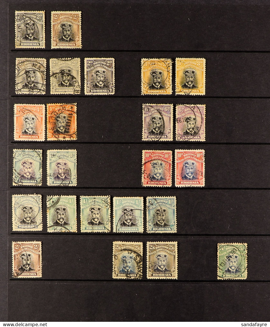 1913-19 DIE III ADMIRALS Cds Used Range Of 24 Stamps On Protective Page, Various Shades Of 2d (4), 3d (2), 4d (2), 6d (2 - Other & Unclassified