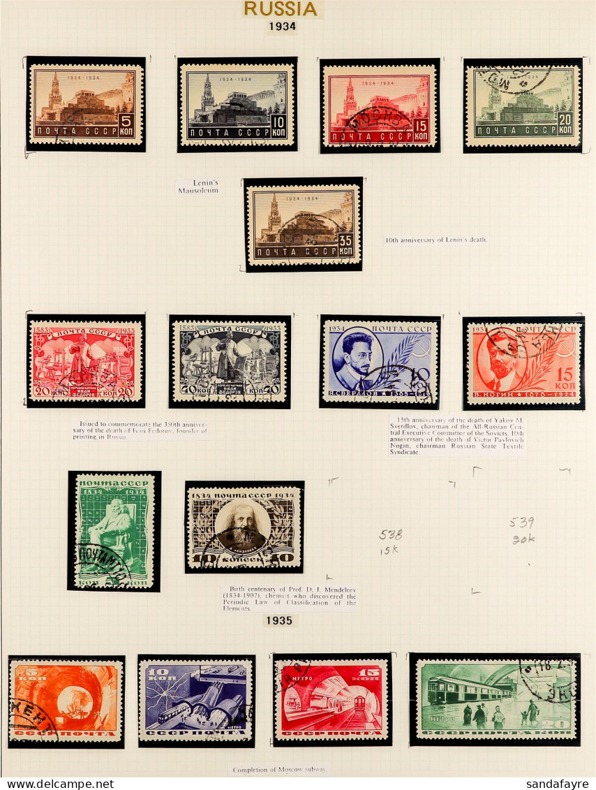 1923 - 1935 COLLECTION Of 300+ Mint And Used Stamps On, Note 1925-28 5r Lenin Perf 13?, 1927 October Revolution Set, 192 - Autres & Non Classés