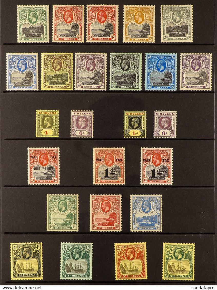 1912 - 1935 MINT COLLECTION Of Over 50 Stamps On Protective Pages, Note 1912-16 Set, 1912 & 1913 Sets, 1916-19 'War Tax' - St. Helena