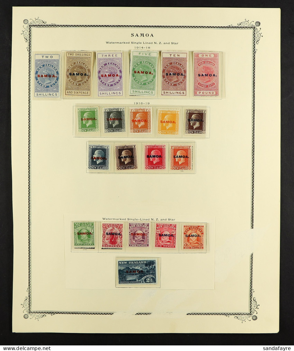 1914 - 1958 MINT COLLECTION Of Over 90 Stamps, On Album Pages, 1914-24 Postal Fiscals Set, 1926-27 Admirals (to 3s Wmk I - Samoa