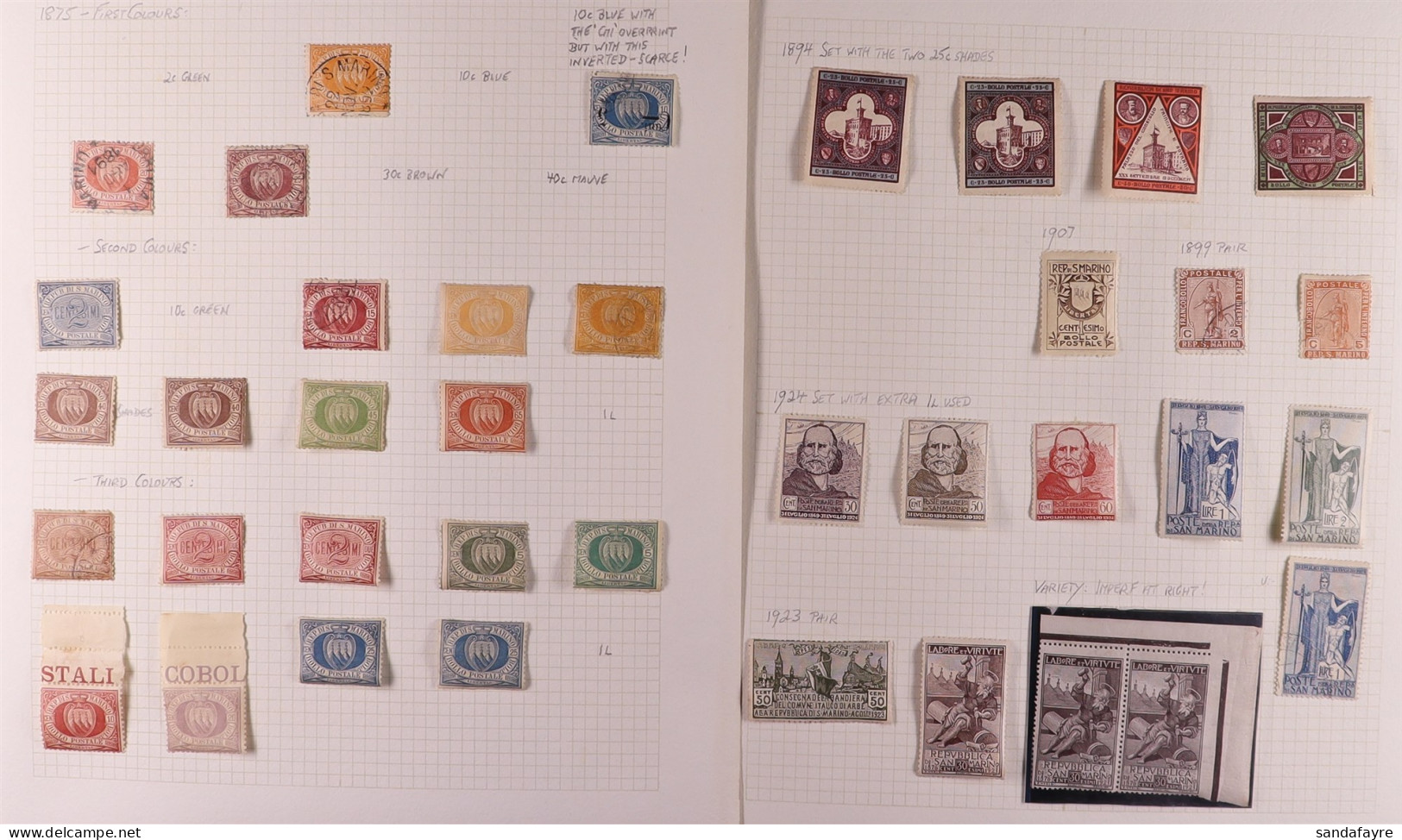1875-1960's COLLECTION/ACCUMULATION On Pages In Suitcase, Includes (all Mint) 1894 Palace Set, 1923 Mutual Aid Society C - Andere & Zonder Classificatie
