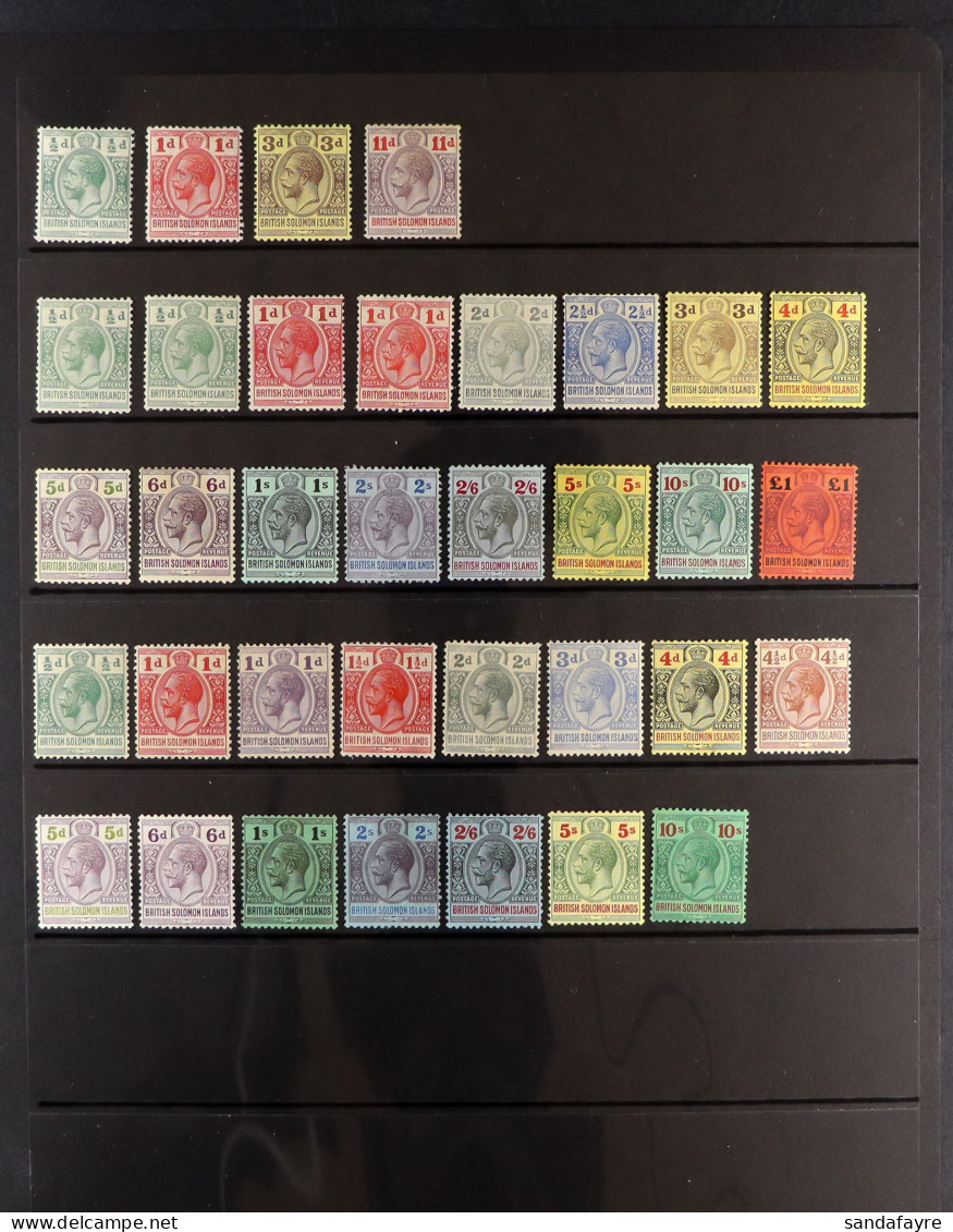 1913 - 1931 Mint Collection Of 35 Stamps With 1913 Set, 1914-23 Set And 1922-31 Set. Cat. ?760. - British Solomon Islands (...-1978)