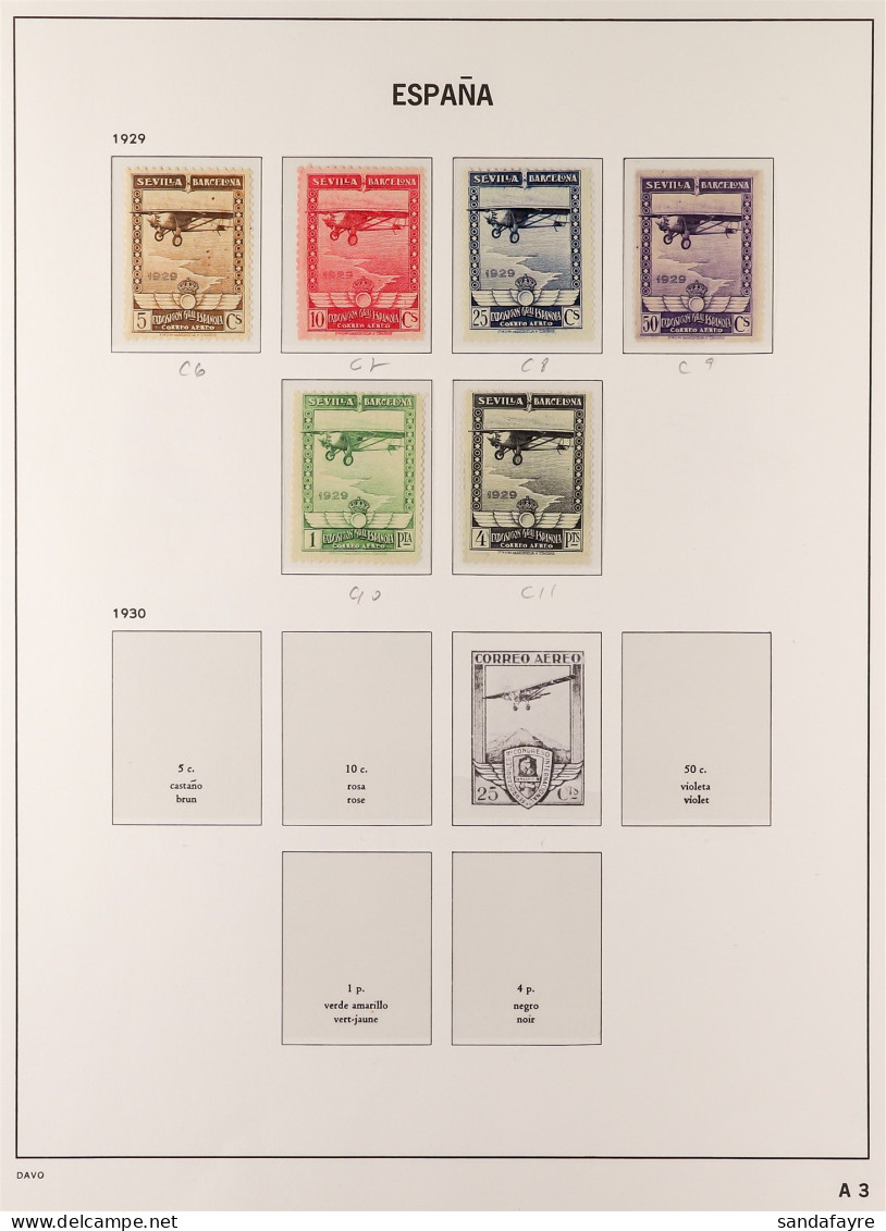 1929 - 1938 AIR POSTS Never Hinged Mint Collection Of 55 Stamps On Hingeless Pages, Note 1929 Exhibition Set, 1930 Goya  - Autres & Non Classés
