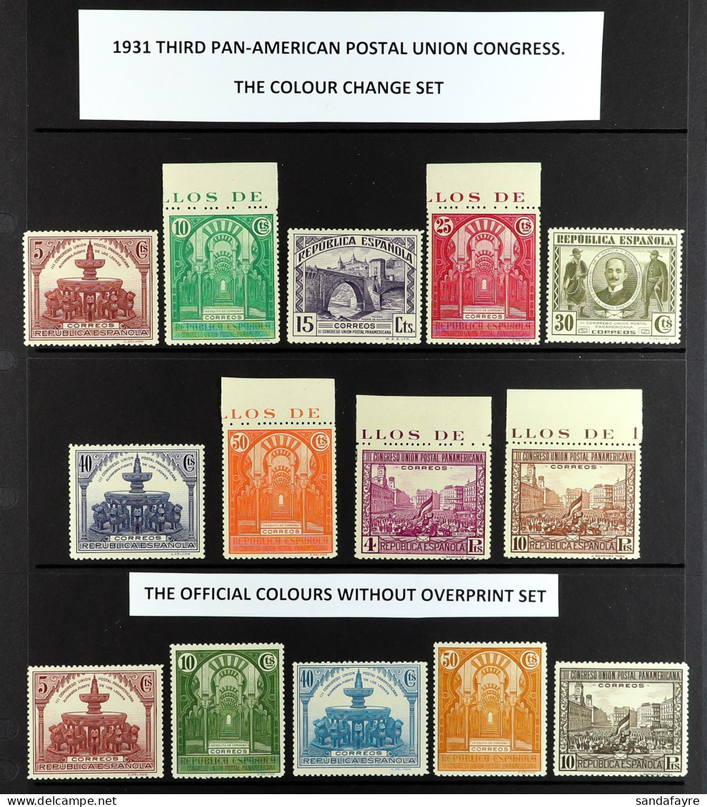 1931 THIRD PAN-AMERICAN POSTAL UNION CONGRESS 3rd Pan-American Postal Union Congress Unissued Colours (Edifil 604cc-613c - Other & Unclassified