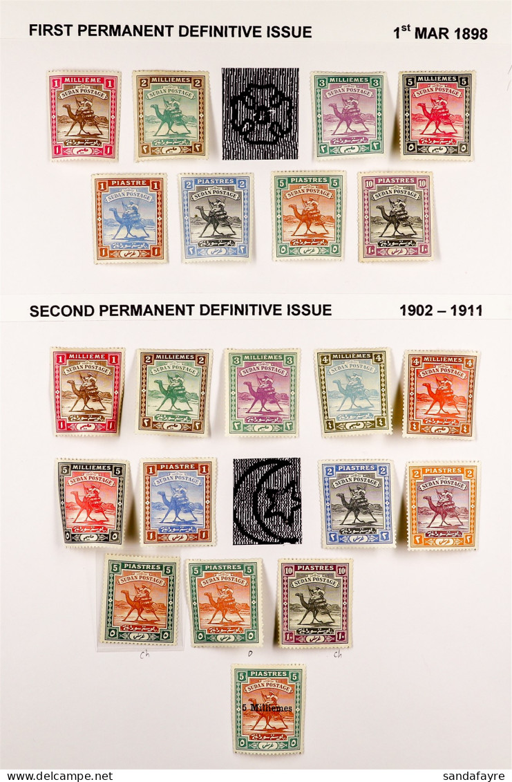 1898 - 1941 COLLECTION Of 85 Mint Stamp On Album Pages, Note 1898 Set, 1902-21 Set, Plus 5pi Chalky Paper Never Hinged M - Sudan (...-1951)