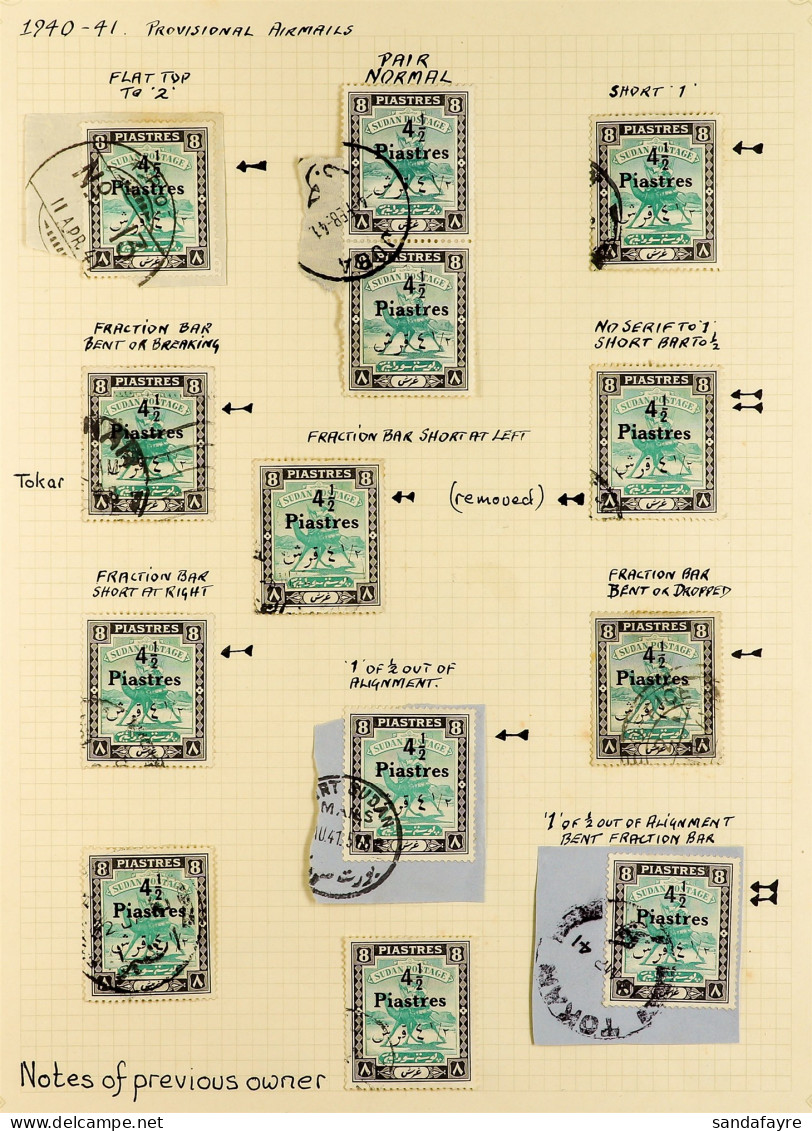 1940-41 SPECIALIZED COLLECTION Of The 4?p On 8p Emerald And Black (SG 80) Selected For Cancellation Interest Or Minor Fl - Soudan (...-1951)