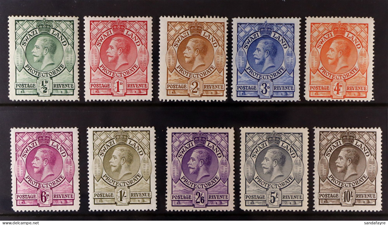 1933 Shields Set, SG 11/20, Fine Mint. Cat. ?180 (10 Stamps) - Swasiland (...-1967)