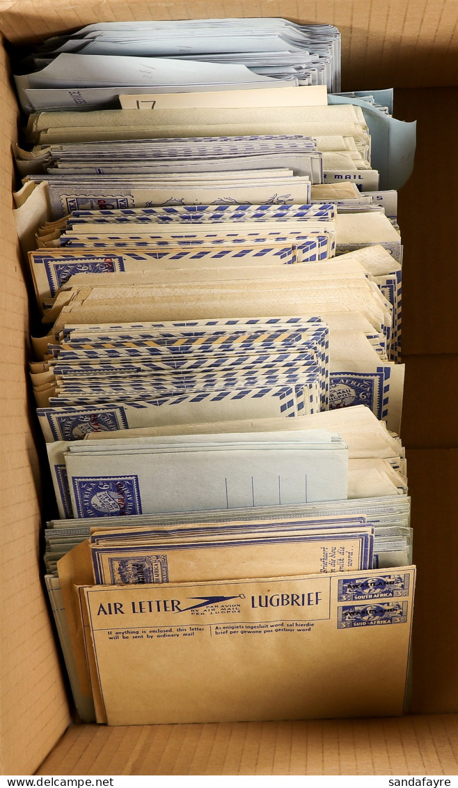 1944 - 1961 AIR LETTERS Unused Stock Of Around 400 Items In A Box Incl. 1944 6d (2), 1944 3d English At Top (7), 1948 6d - Swasiland (...-1967)