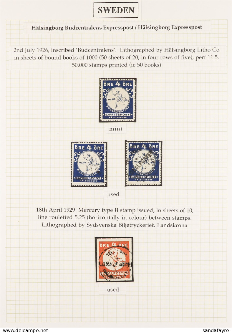 LOCAL POST - HELSINGBORG 1926 - 1946 Collection Of Mint / Never Hinged Mint And Used Stamps And Postal Stationery (appro - Sonstige & Ohne Zuordnung