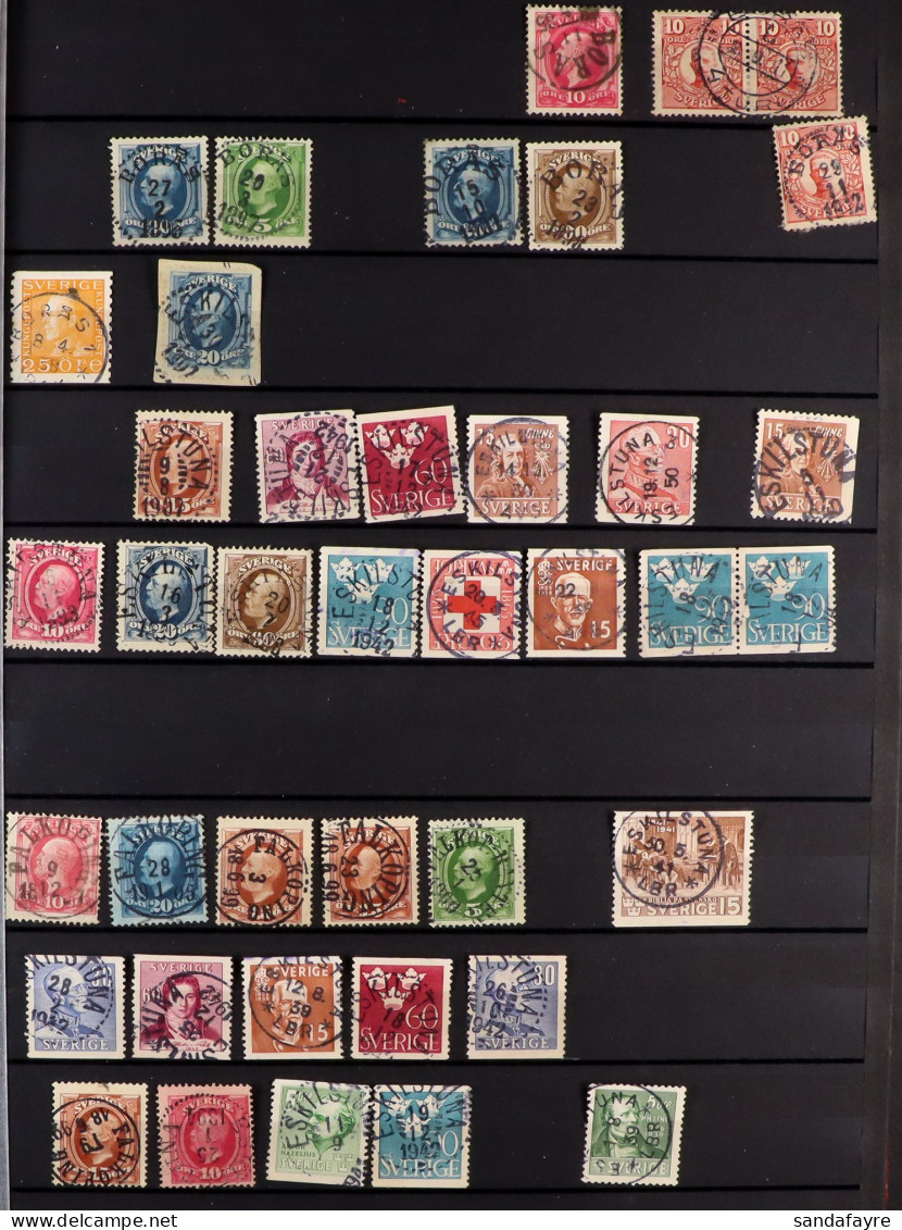 POSTMARKS Mostly 1880's-1950's Used Stamps Selected For Nice Cancels, Mostly With Superb Strikes, Many On Pieces With Fu - Altri & Non Classificati