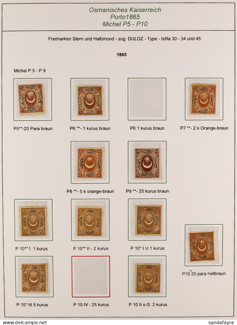 1865 - 1936 POSTAGE DUES COLLECTION Of 80 Mint Stamps On Pages, Note 1865 To 25k, 1888 Set Including Different Perfs, 18 - Andere & Zonder Classificatie