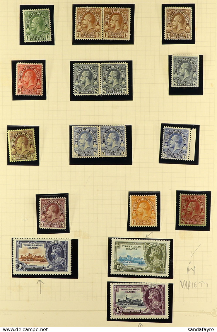 1900-1970's MINT COLLECTION On Pages, Later Issues Are Never Hinged. Includes 1921 Set, 1935 3d, 6d & 1s Jubilee All Thr - Turks & Caicos (I. Turques Et Caïques)