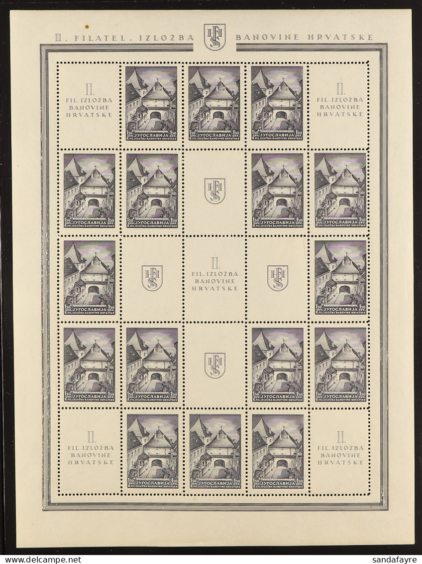 1941 Slav Brod Exhibition Complete Set (Michel 439/40, SG 456/57), Never Hinged Mint Complete Sheetlets 25 (each 16 Stam - Andere & Zonder Classificatie