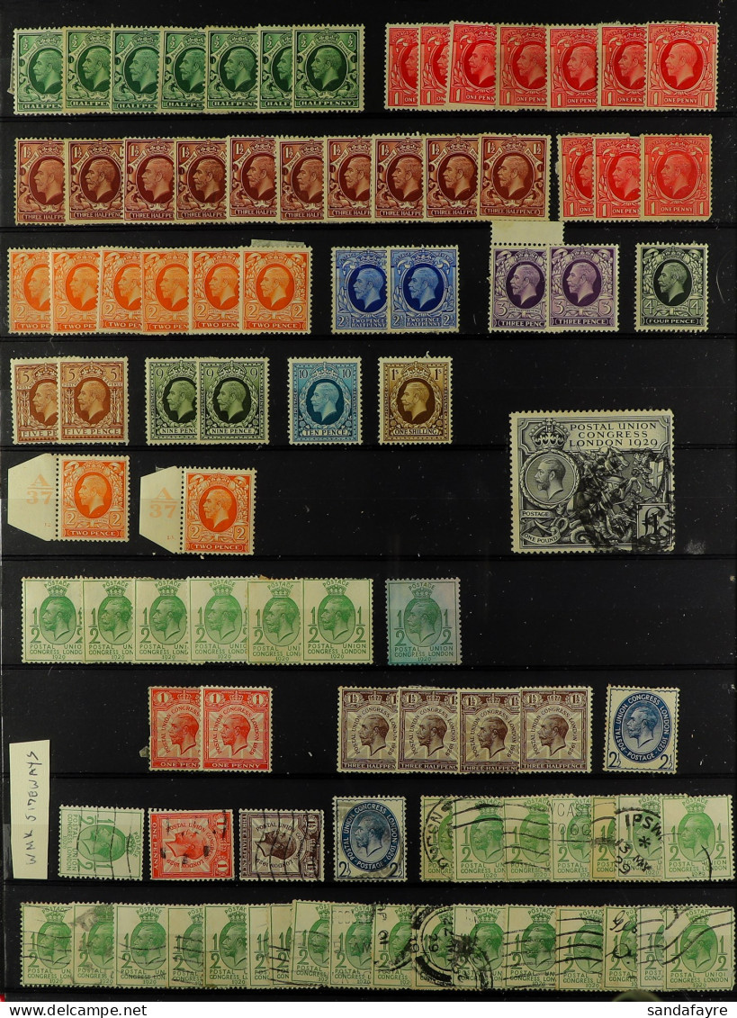 1911-1936 MOSTLY USED ACCUMULATION In Stockbook, Includes Shades, Watermark Varieties, Various Plate Flaws Incl 1d Rever - Autres & Non Classés