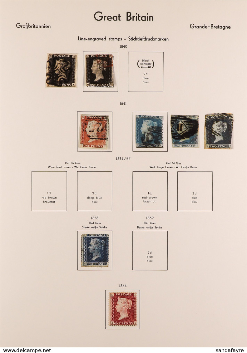 1840-1985 COLLECTION In Leuchtturm Album, Includes 1840 1d Penny Blacks (x2) Used, Some Surface-printed Issues, 1880-81  - Autres & Non Classés