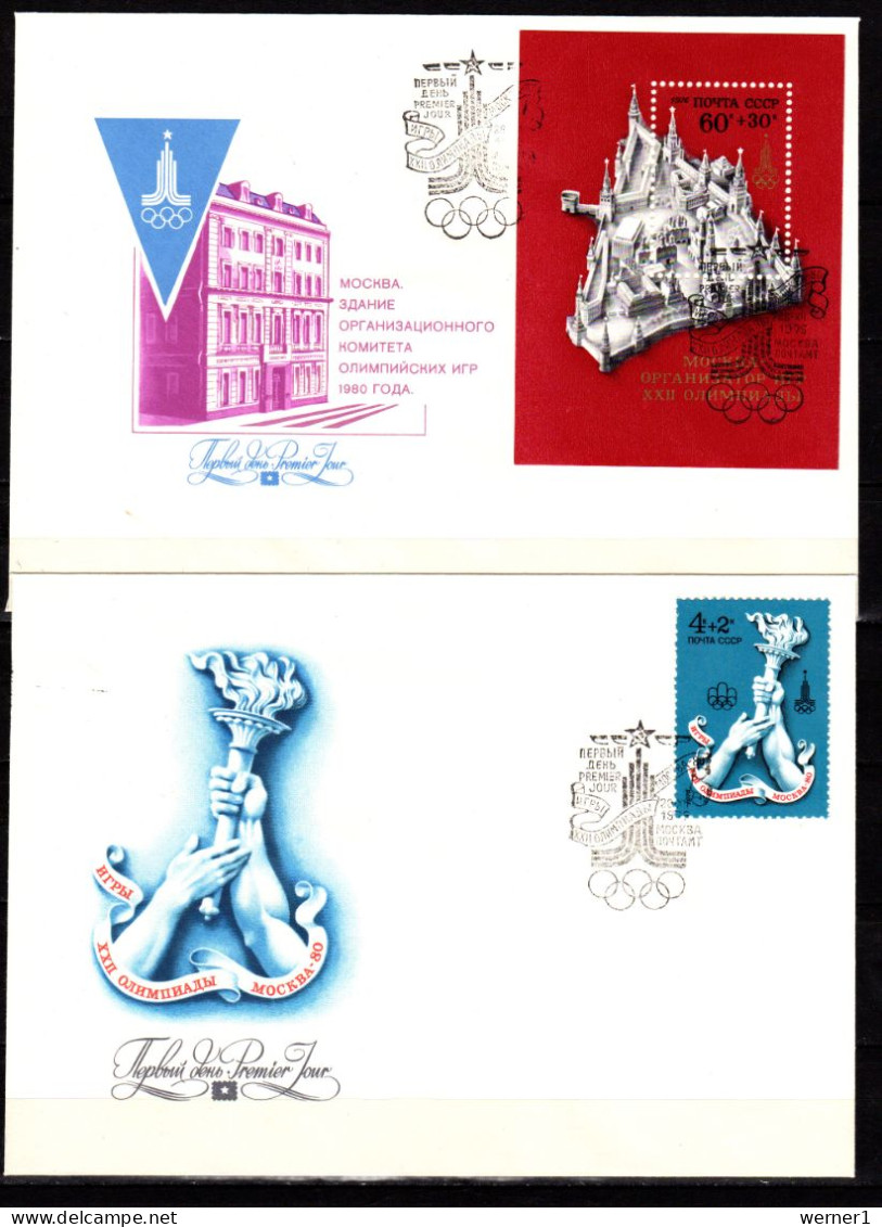 USSR Russia 1976 Olympic Games Moscow Set Of 3 + S/s On 4 FDC - Summer 1980: Moscow