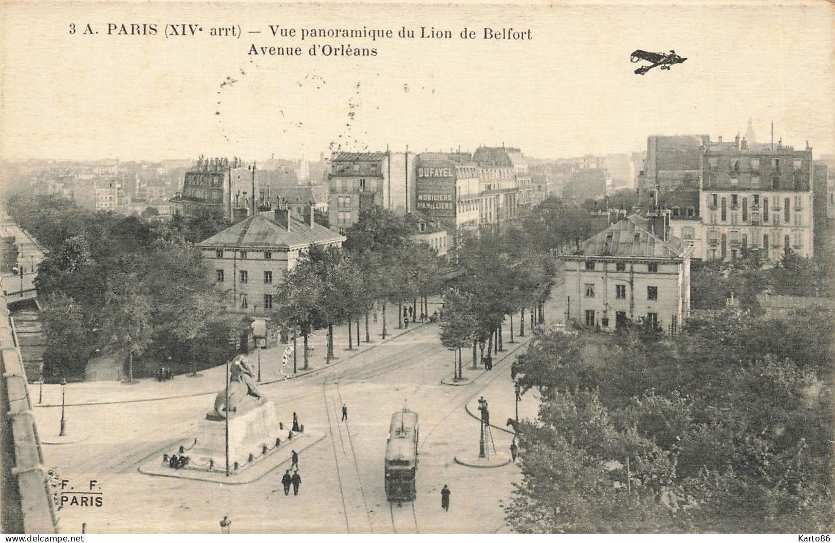 Paris 14ème * Avenue D'orléans * Tramway * Vue Panoramique Du Lion De Belfort - Distretto: 14
