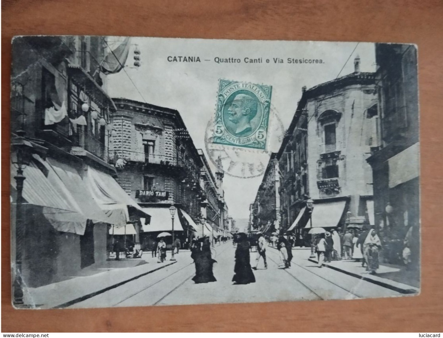 CATANIA -QUATTRO CANTI E VIA STESICOREA ANIMATA 1907 - Catania