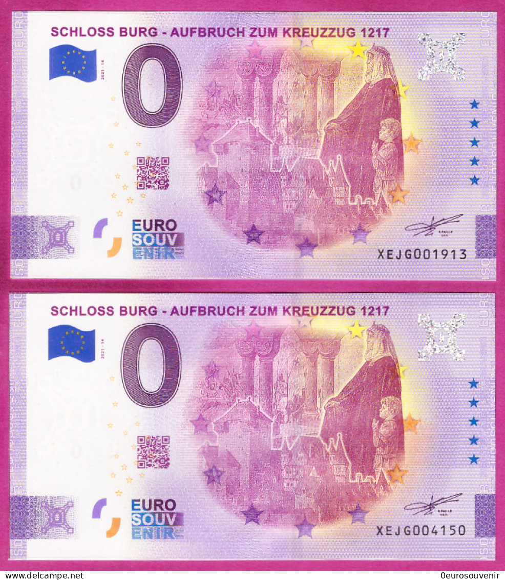 0-Euro XEJG 2021-14 SCHLOSS BURG - AUFBRUCH ZUM KREUZZUG 1217 Set NORMAL+ANNIVERSARY - Essais Privés / Non-officiels