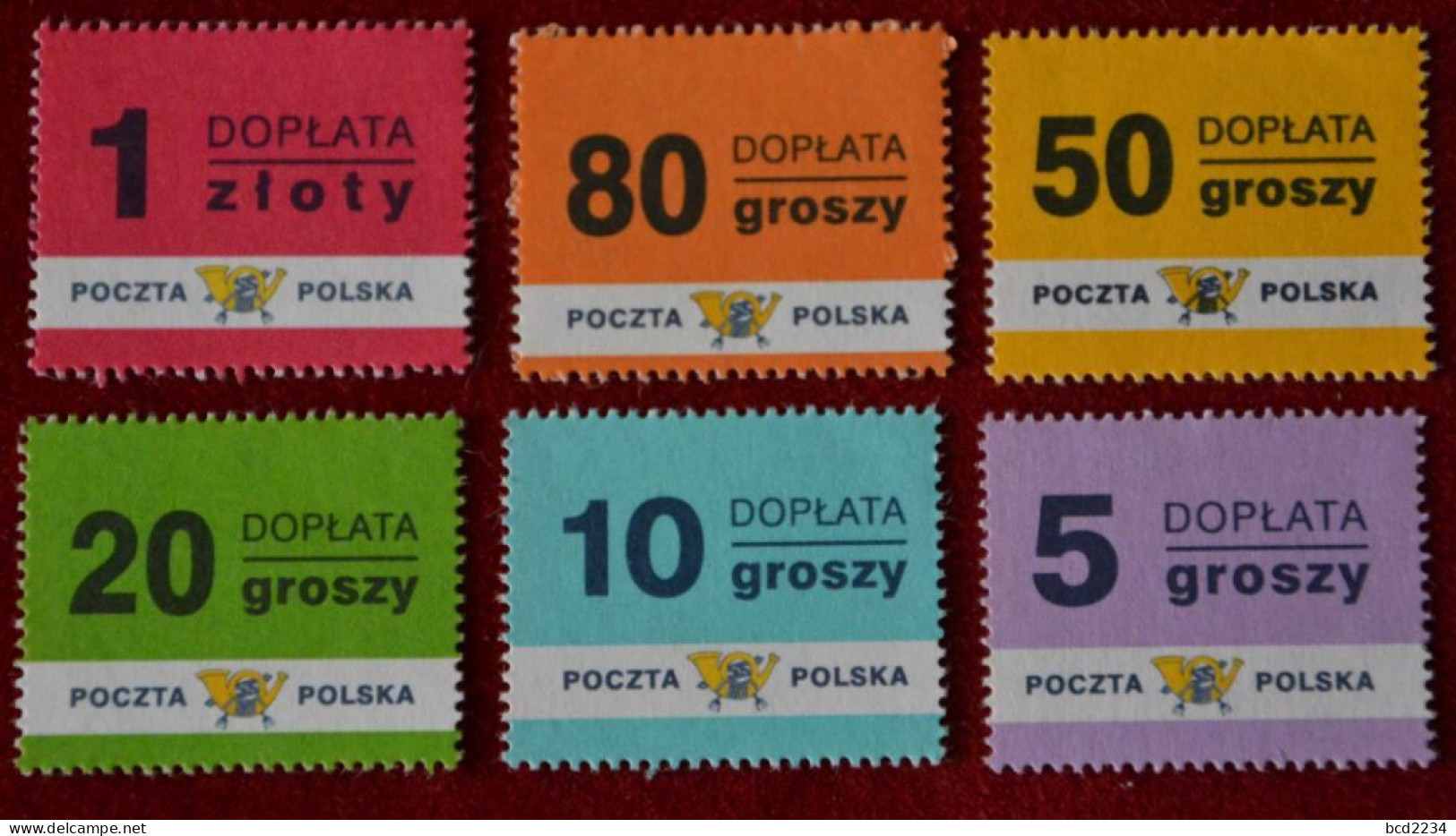 POLAND 1998 POSTAGE DUE FULL SET OF 6 NHM TAXE PORTOMARKEN Mi.169-74 Fi D152-7 POLOGNE POLEN POLONIA POLSKA - Portomarken