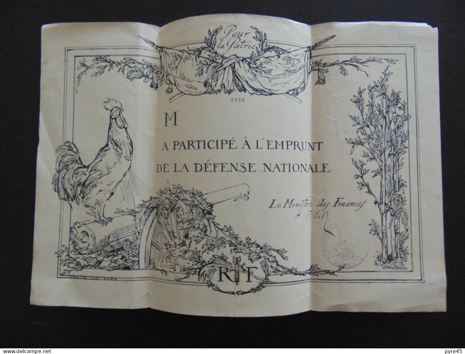 EMPRUNT DE LA DEFENSE NATIONALE 1915 NANTES - Otros & Sin Clasificación