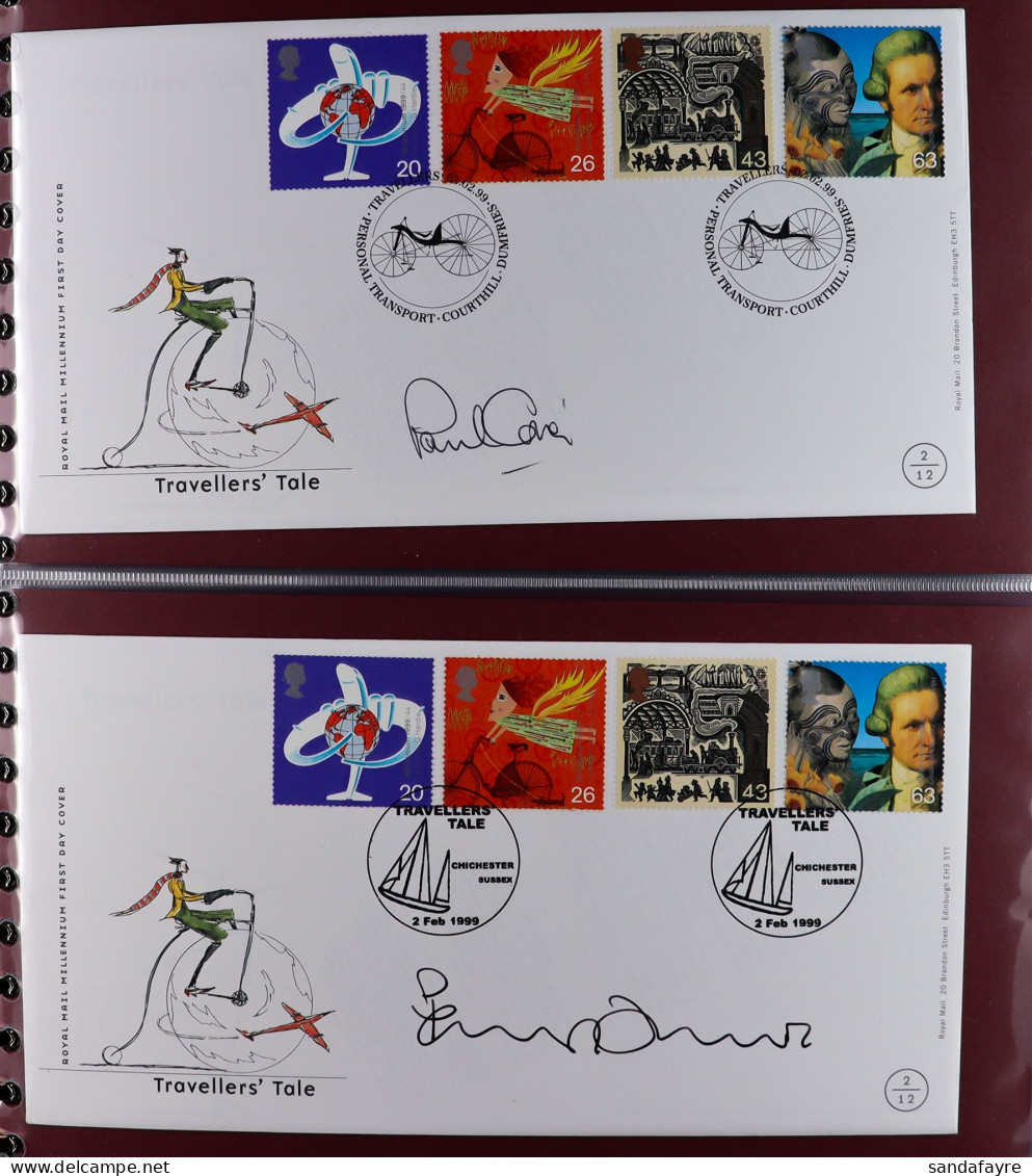 STAMP - AUTOGRAPHED COVERS Royal Mail 1999 'Tales' Covers (8) And 'Millennium Collection' Covers (24) Variously Signed I - ...-1840 Vorläufer