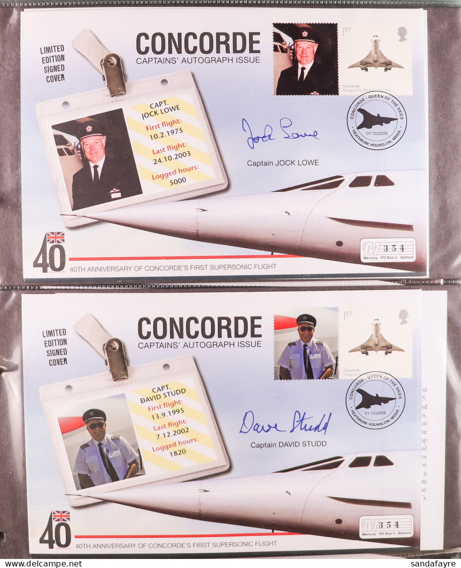 STAMP - CONCORDE - AUTOGRAPHED COVERS Collection Of 16 Items In Binder, Includes 2004-2006 'Pilot Signed Collection' Ben - ...-1840 Préphilatélie