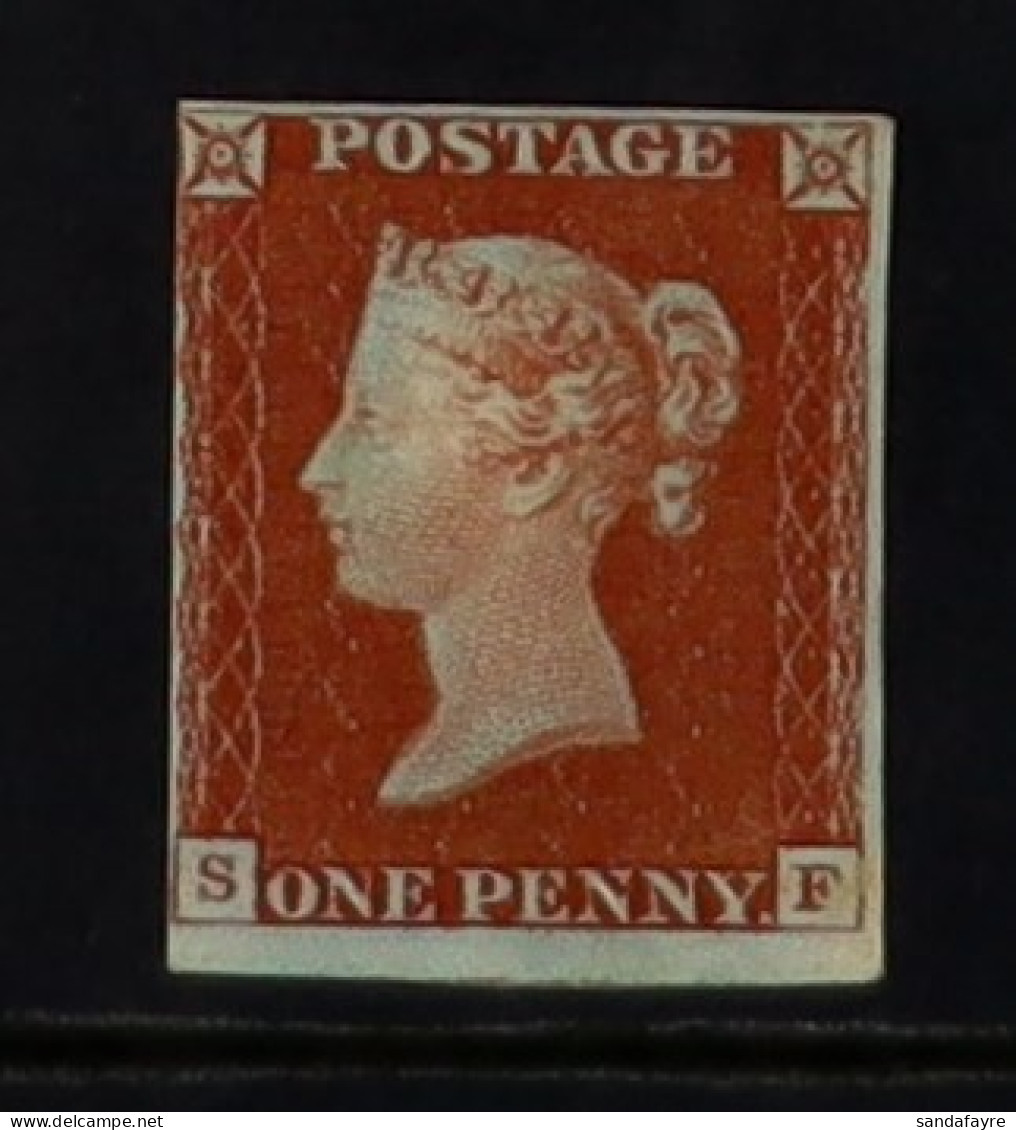 1841 1d Deep Red-brown 'SF' From Plate 43, SG 10, Unused With Almost 4 Margins (just Brushes At Upper Left Side). Cat ?9 - Autres & Non Classés