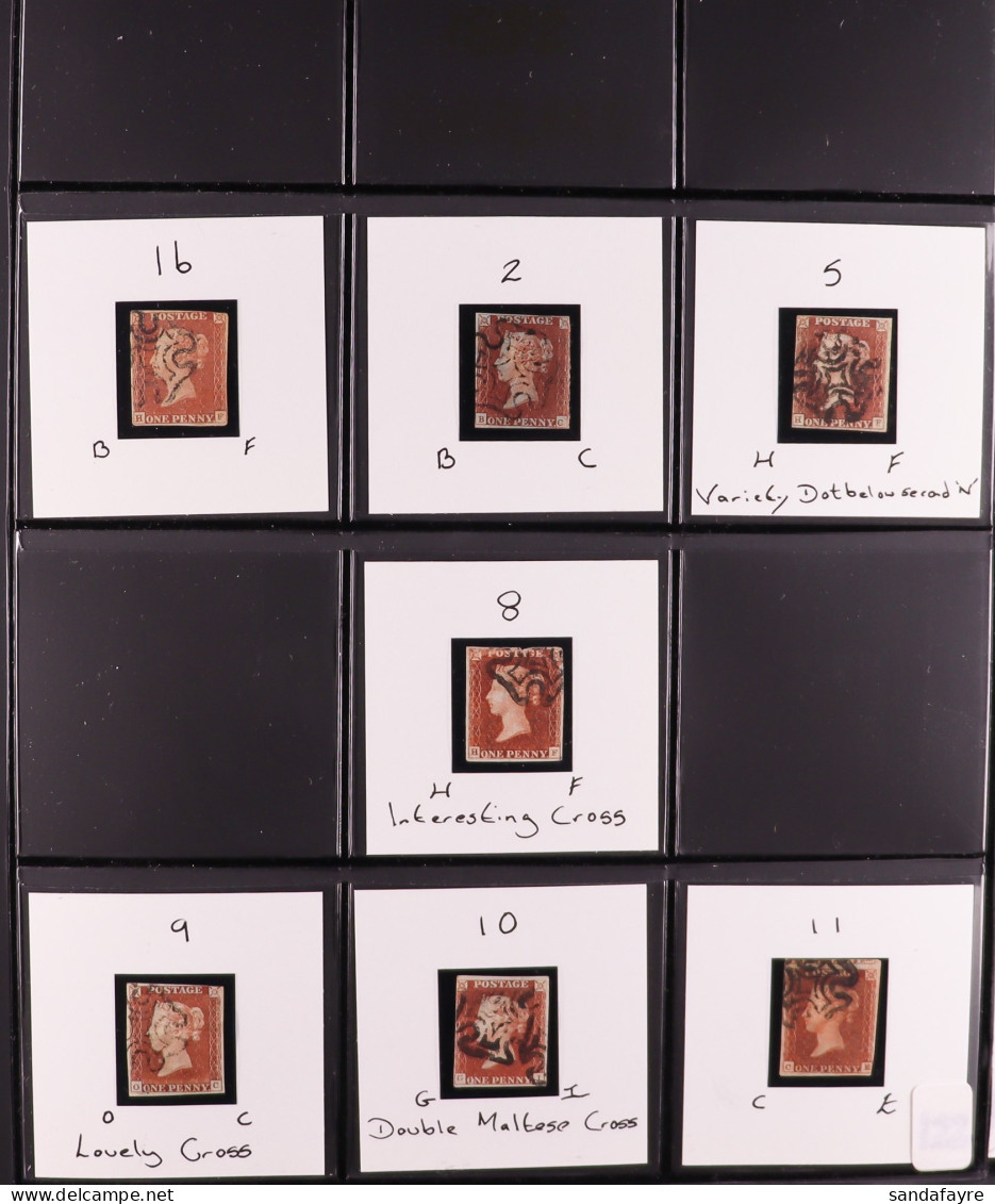 1841 1d RED IMPERFS - COMPLETE COLLECTION OF PLATE NUMBERS. A Rarely- Encountered Collection Of Used 1841 1d Red-brown I - Autres & Non Classés