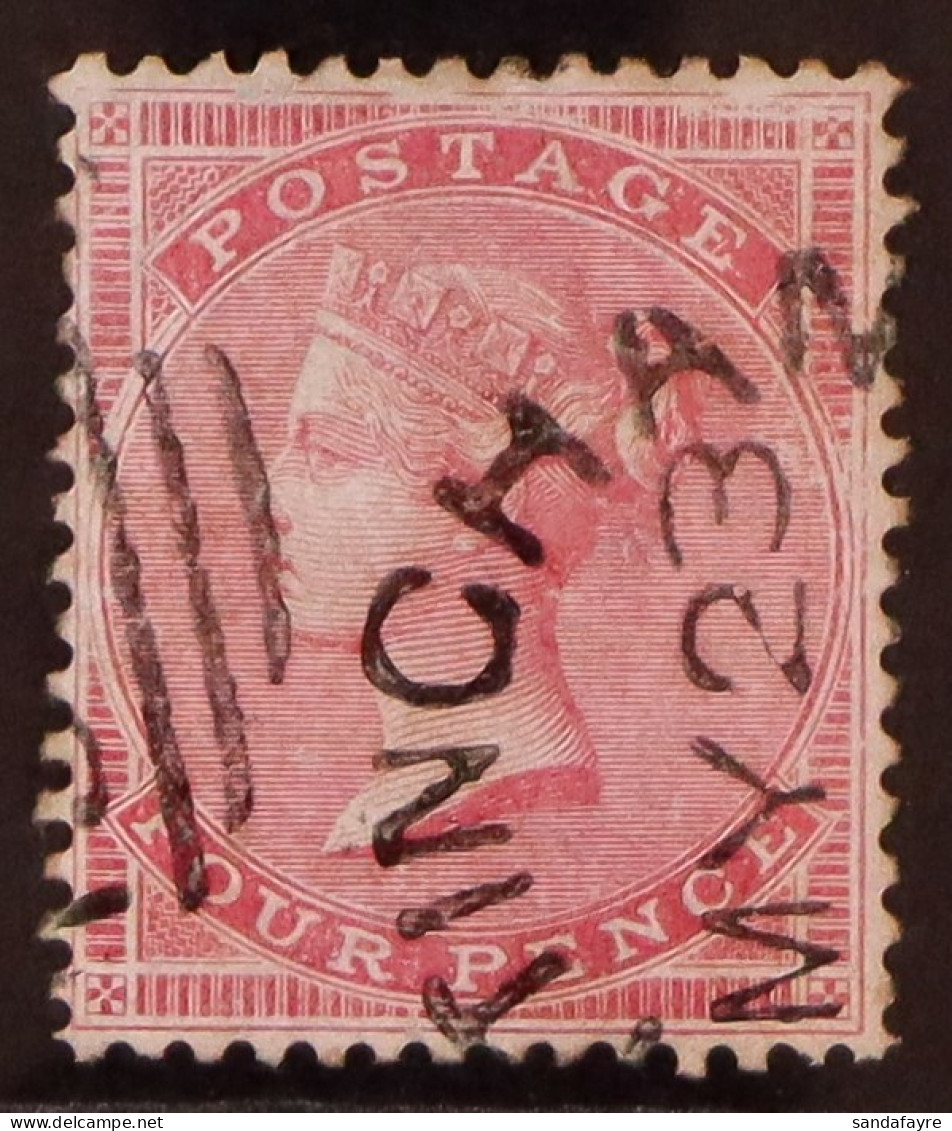 1856 4d Carmine, Wmk Medium Garter On Thick Blued Paper, SG 63, Used With Superb Unframed Cds Cancellation, Well-centere - Sonstige & Ohne Zuordnung