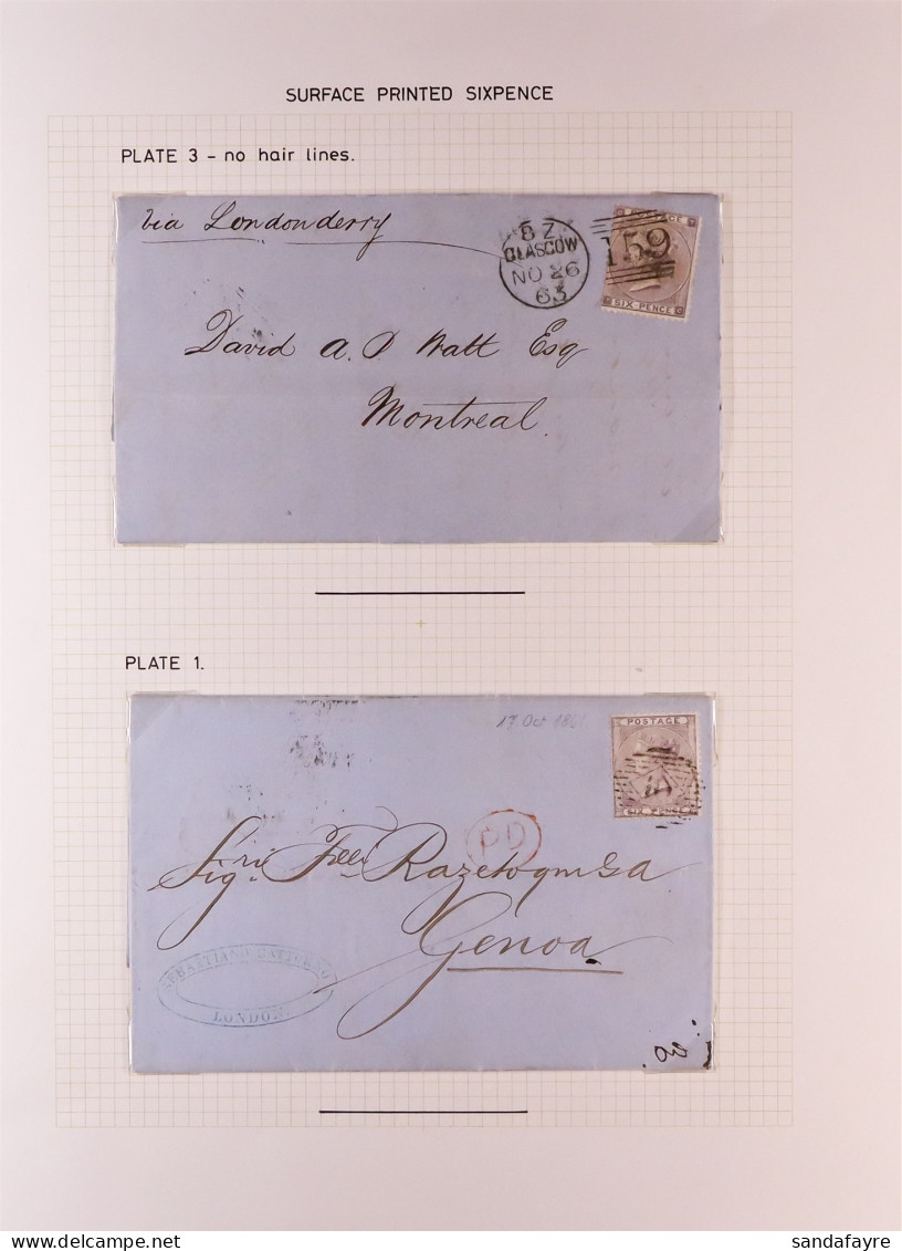 1861 Entire Letter London To Italy, Bearing 6d With Inverted Watermark; Also 1863 Entire Letter With 6d Glasgow To Montr - Andere & Zonder Classificatie