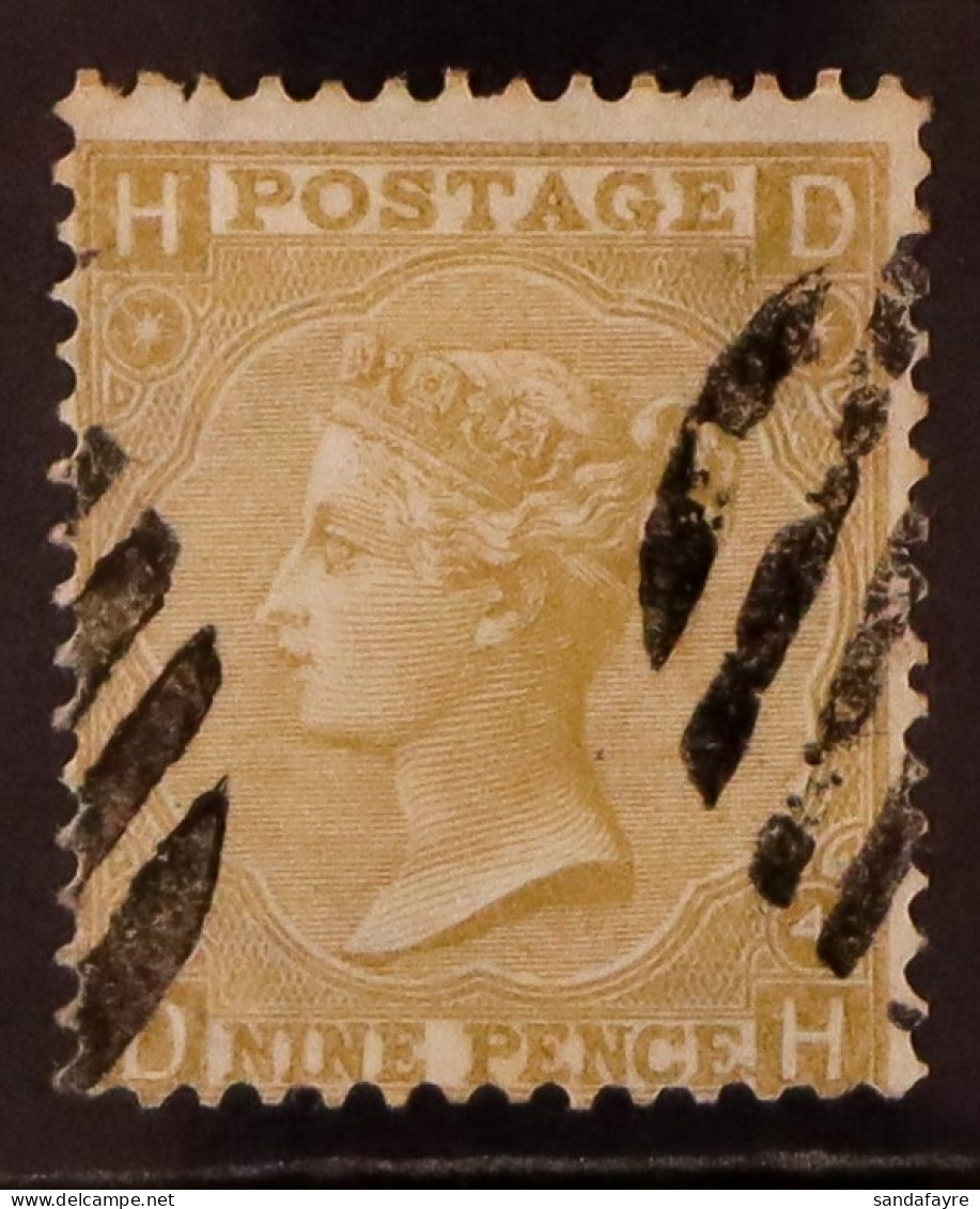 1865-67 9d Straw, Wmk Emblems, SG 98, Used With Small Part Barred Oval Cancellations Leaving The Profile Clear. Cat ?600 - Sonstige & Ohne Zuordnung