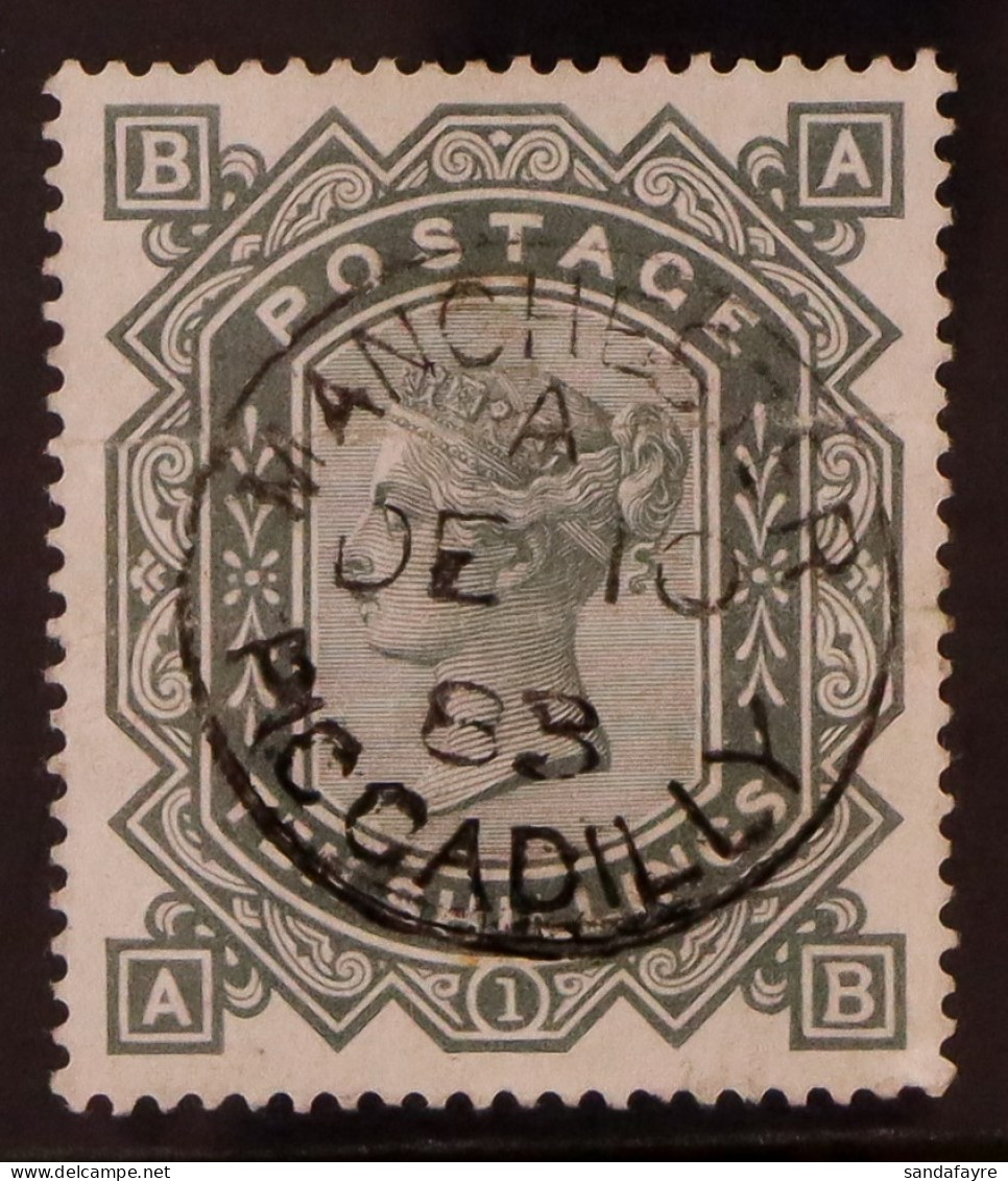 1867-83 10s Greenish Grey, Wmk Large Anchor On White Paper, SG 135, Used And Well- Centered With Very Fine Centrally- Pl - Other & Unclassified