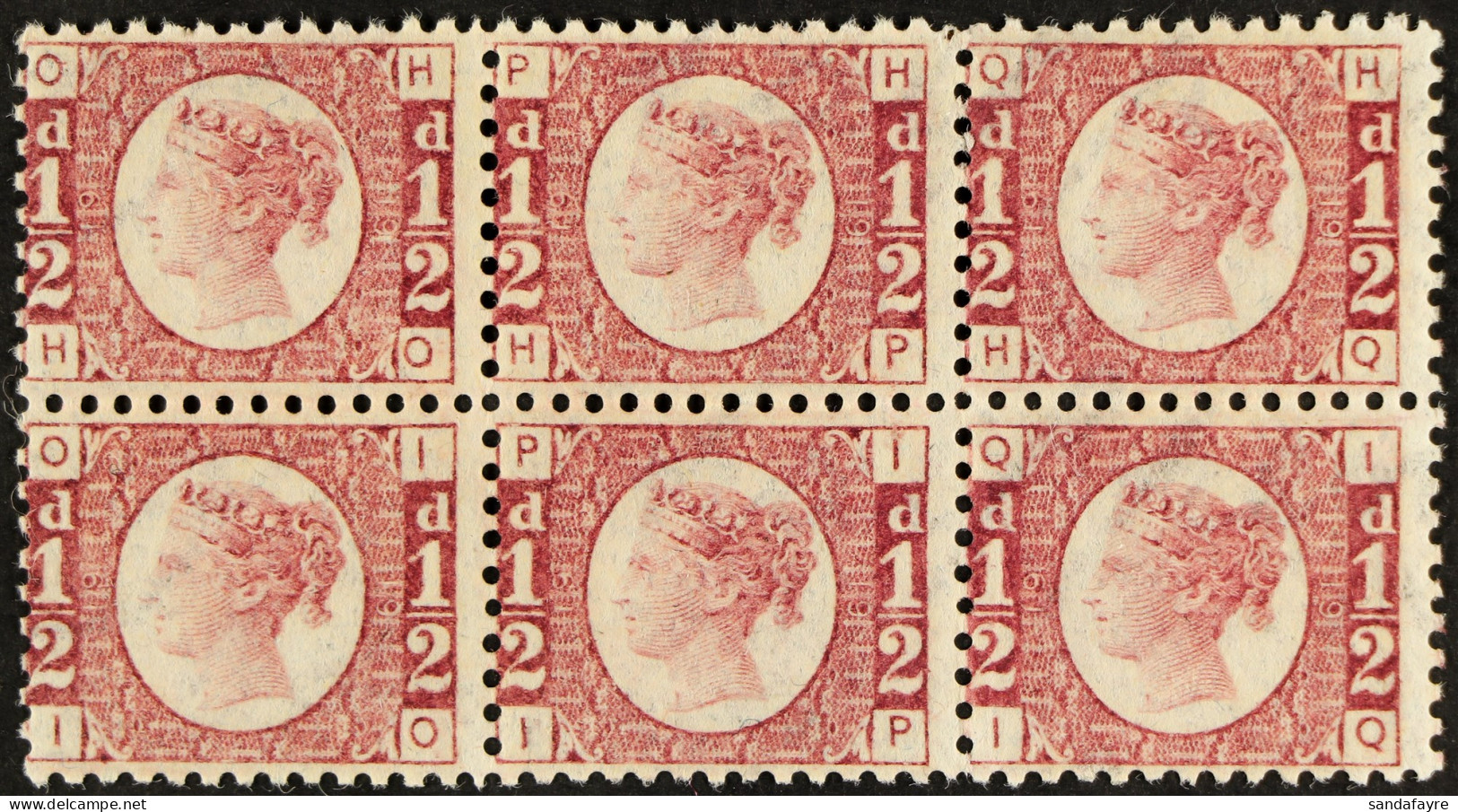 1870 ?d Rose Plate 19, SG 49, Never Hinged Mint BLOCK 6, Usual Cracked Gum, Very Fresh Rich Colour, Cat ?1,800 As Hinged - Sonstige & Ohne Zuordnung