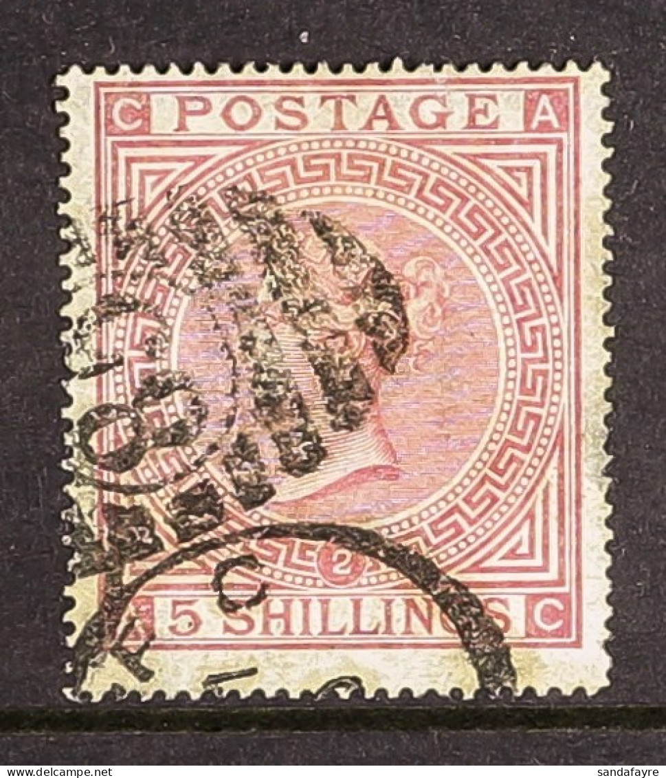 1874 5s Rose Plate 2, SG 127, Good Colour And Neatly Cancelled, Small Thin. Cat. ?1500. - Sonstige & Ohne Zuordnung