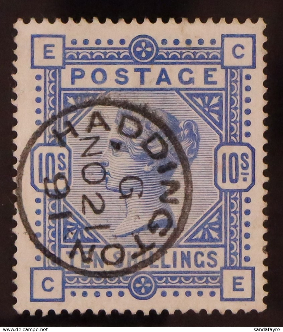 1883-84 10s Ultramarine, SG 183, Used With Superb Small Haddington NO 21 91 Cds. Cat ?525. - Other & Unclassified