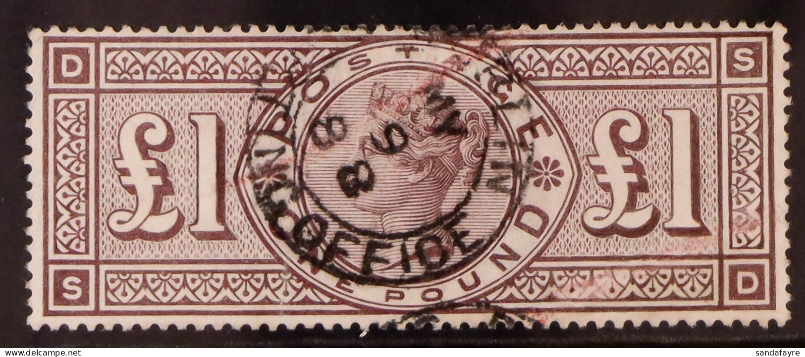 1888 ?1 Brown - Lilac, Wmk Orbs, SG 186, Used With Dublin Sorting Office Cds, A Pressed Vertical Crease & Lightened Red  - Other & Unclassified