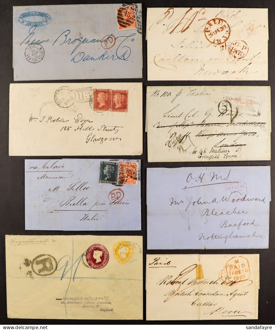 INTERESTING POSTAL HISTORY GROUP Incl. 1841 Front To The Garrison, Bathurst, GAMBIA With London Ship Letter Cancel, Vari - Andere & Zonder Classificatie