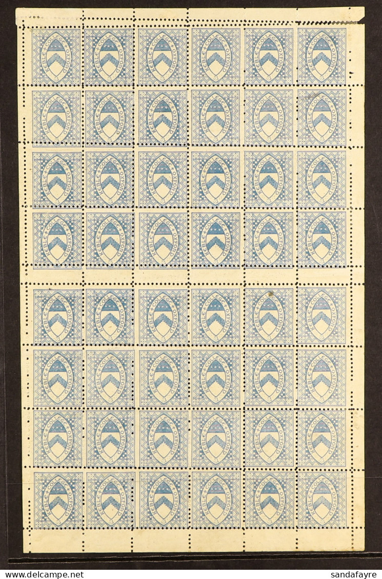 KEBLE COLLEGE OXFORD 1882 (May) ?d Ultramarine College Stamp, SG Spec CS10, Complete Sheet Of 48. Cat ?1080. - Autres & Non Classés