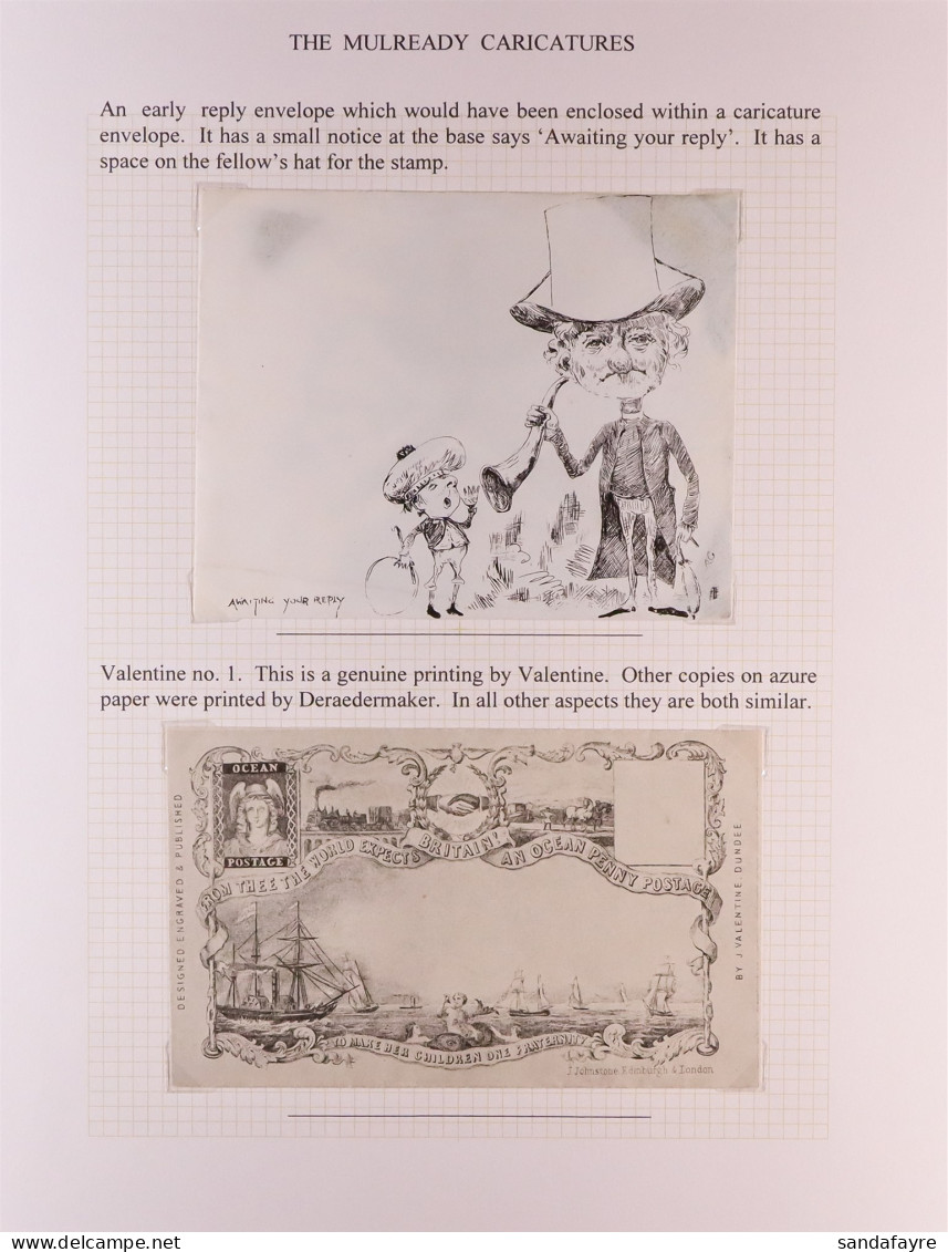 MULREADY CARICATURES 'Awaiting Your Reply' Envelope, And Valentine Envelope No. 1 Ocean Postage Original Printing, Each  - Autres & Non Classés