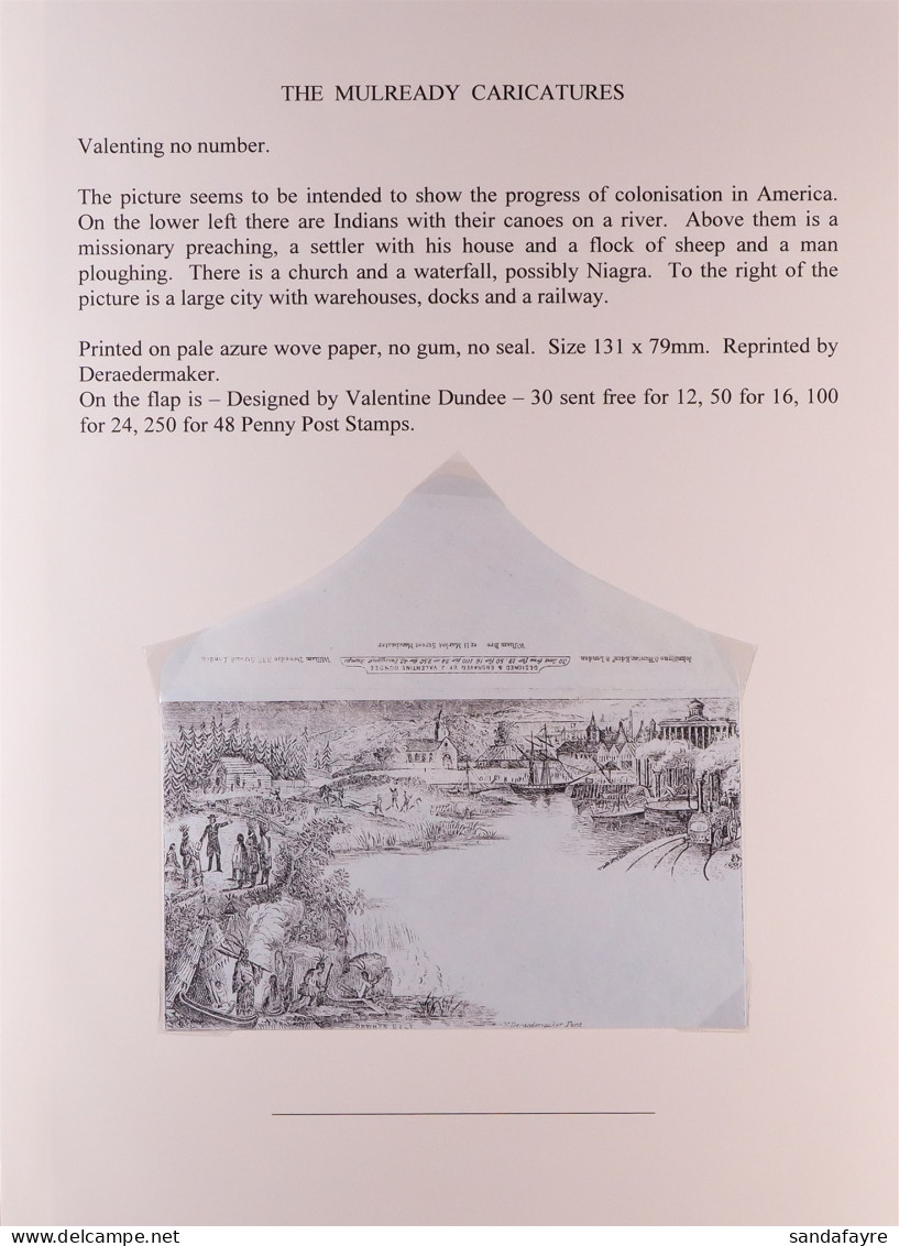 MULREADY CARICATURES Valentine Deraedermaker Unnumbered Envelope, Showing Colonisation Of America, Unused. - Sonstige & Ohne Zuordnung