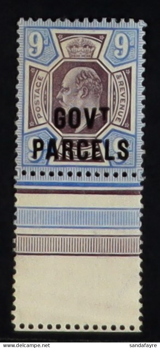 GOVT. PARCELS 1902 9d Dull Purple And Ultramarine, SG O77,? Never Hinged Mint With Sheet Margin At Base. Wenvoe Certific - Zonder Classificatie