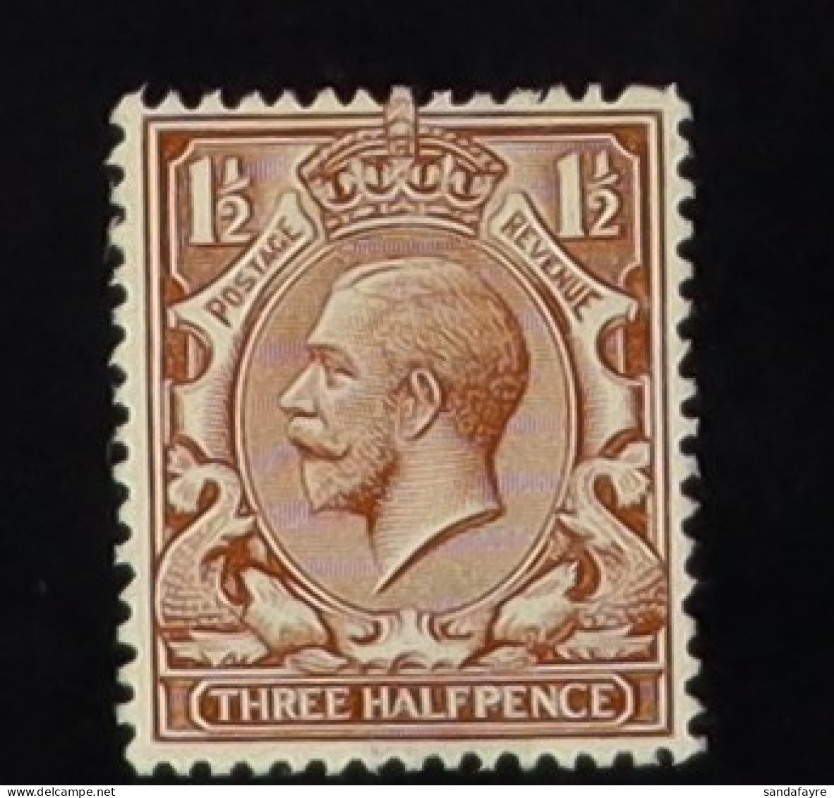 1912-24 1?d Pale Brown Wmk Cypher, Spec N18(9), Lightly Hinged Mint. RPS Certificate, Cat ?450. - Non Classés