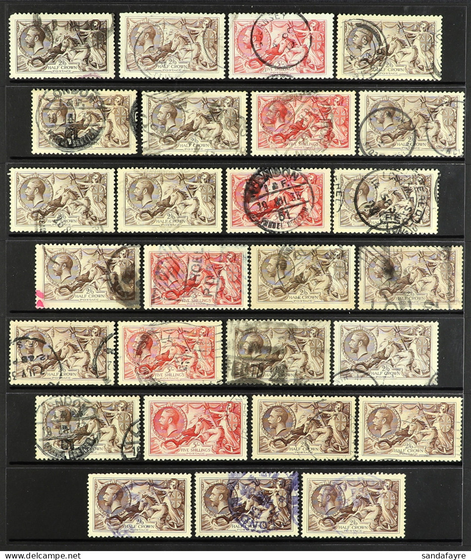 1913-34 SEAHORSES 27 Used Stamps From All Printings Plus Shade Variants, Stc ?2700+ - Unclassified