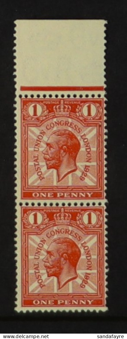 1929 1d Scarlet Postal Union Congress '1829' FOR '1929' AND CLOSED LOOP ON '2' Variety, SG Spec NCom6f, Never Hinged Min - Unclassified