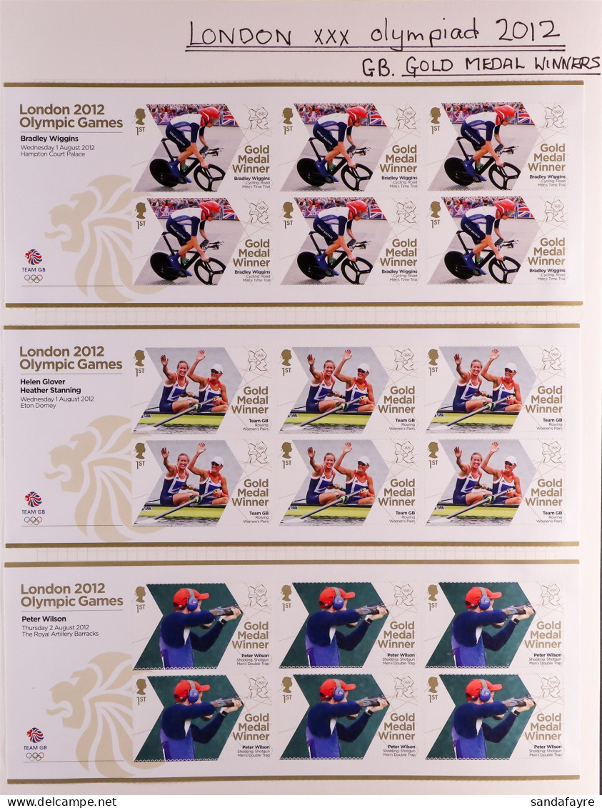 2012 Gold Medal Winners Sheetlets Of 6, Complete Set With Face Value ?217 (29 Sheetlets) - Andere & Zonder Classificatie