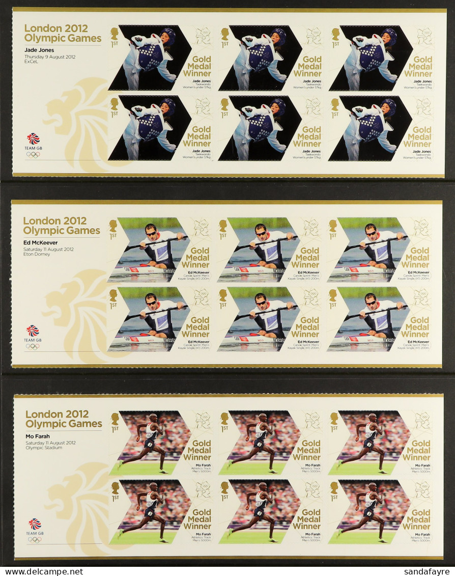 2012 Olympic Gold Medal Winners Complete Set Of Sheetlets Of 6, SG 3342a/70a, And Paralympic Gold Medal Winners Complete - Sonstige & Ohne Zuordnung